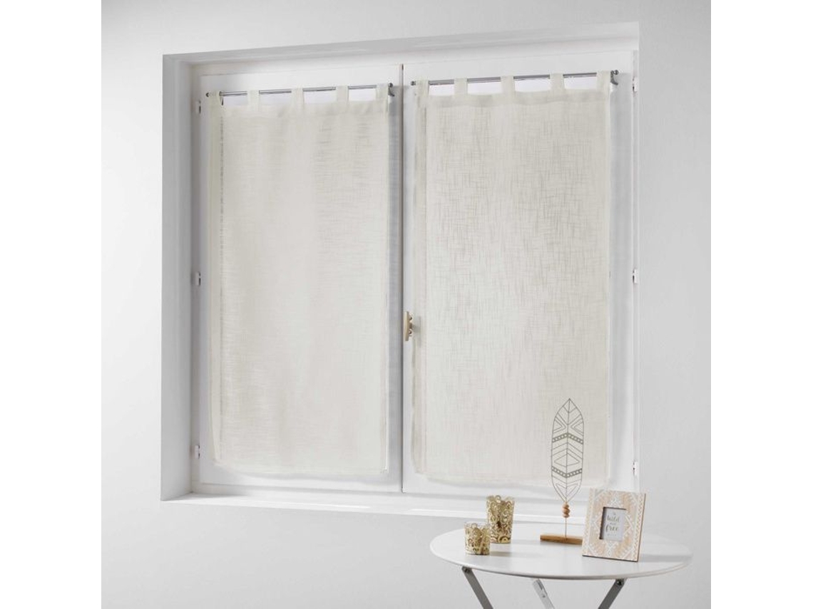Par De Laços Retos 2 X 60 X 160 Cm Tecido Efeito Linho Haltona Natural