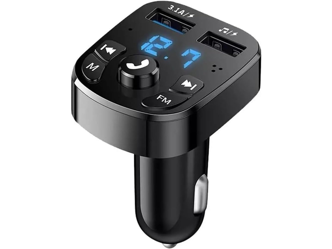 Transmissor Fm Bluetooth Para Carro Com Leitor Mp3 E Entrada Aux