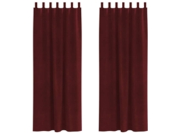 Maison Exclusive - Cortinas Opacas 2 Unid. Vinho Vermelho 140 X 260 Cm Veludo