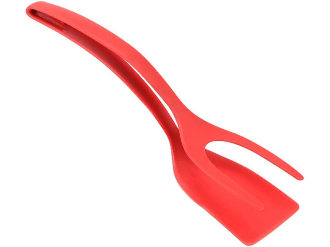 Pinça Para Churrasco, Pinça De Cozinha, Espátula De Nylon 2em 1 Para Virar Alimentos, Acessórios De Cozinha Vermelha
