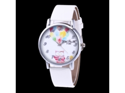 Reloj Niño Zhoulianfa Cuero Crocodilo Globos Cuarzo F-457x Blanco