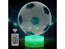 Lâmpada De Noite 3d De Futebol Com Controle Remoto E Táctil, Múltiplas Cores E Modos De Pisca-pisca