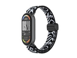 Bracelete para Xiaomi Smart Band 10/9/8 Nylon Elástico com Cabeça de Metal e Fivela Magnética Snow Leopard XIAOMOYU