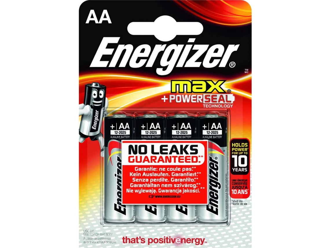 Pilhas Não Recarregáveis ENERGIZER AA Max