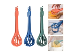 Batidor de Silicona Multifuncional 3 em 1 para Misturar, Bater, Espumar e Remover, com Cabo Ergonômico e Design de Gancho para Cozinha
