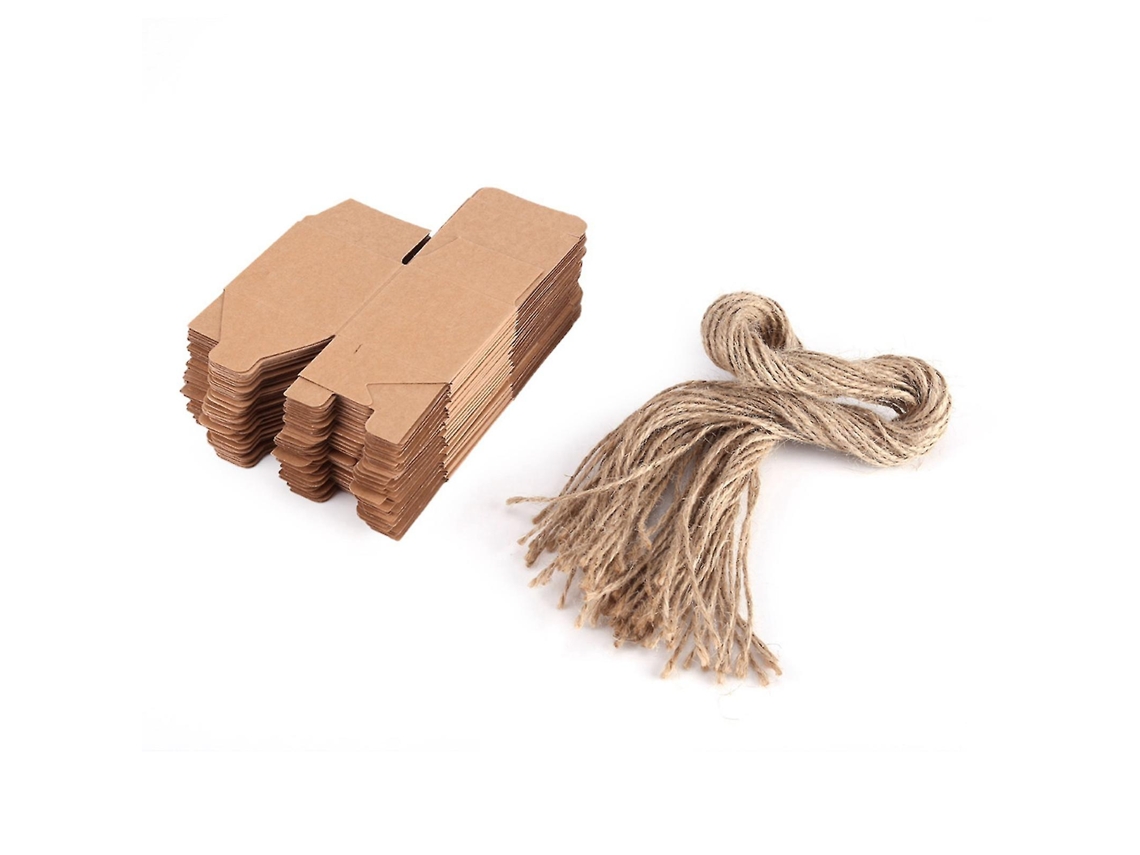 Conjunto De 50 Caixas Quadradas De Papel Kraft Marrom Para Lembrancinhas De Casamento, Doces, Chocolates E Presentes. Hengjian