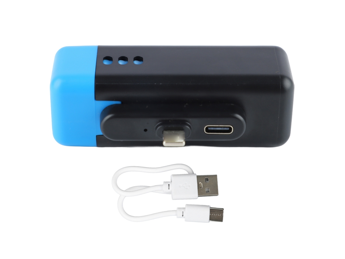 Mini bateria portátil de 5000 mAh com carregamento rápido para iPhone, azul