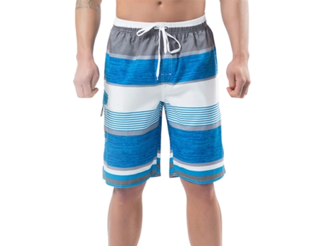 Calções De Banho Masculinos, Secagem Rápida, Listras Coloridas Nernnernv