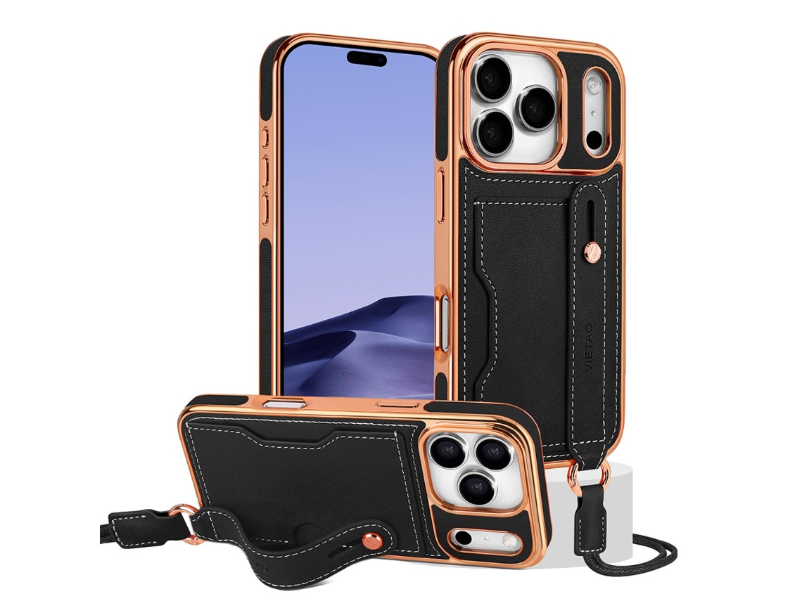 Capa Resistente A Impactos Em Putpu Para Iphone 17 Air, Compatível Com Iphone 17 Air, Com Alça Transversal, Compartimento Para Cartão E Suporte - Pre