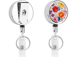 Porta Crachá Retrátil De Metal Com Clipe, Estilo Festa Das Flores Silvestres Da Primavera, Portátil, Em Nylon, Com