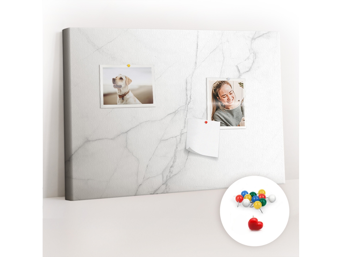 Quadro De Cortiça Mármore Decorativo Para O Escritório Espelharte (60x40 Cm)