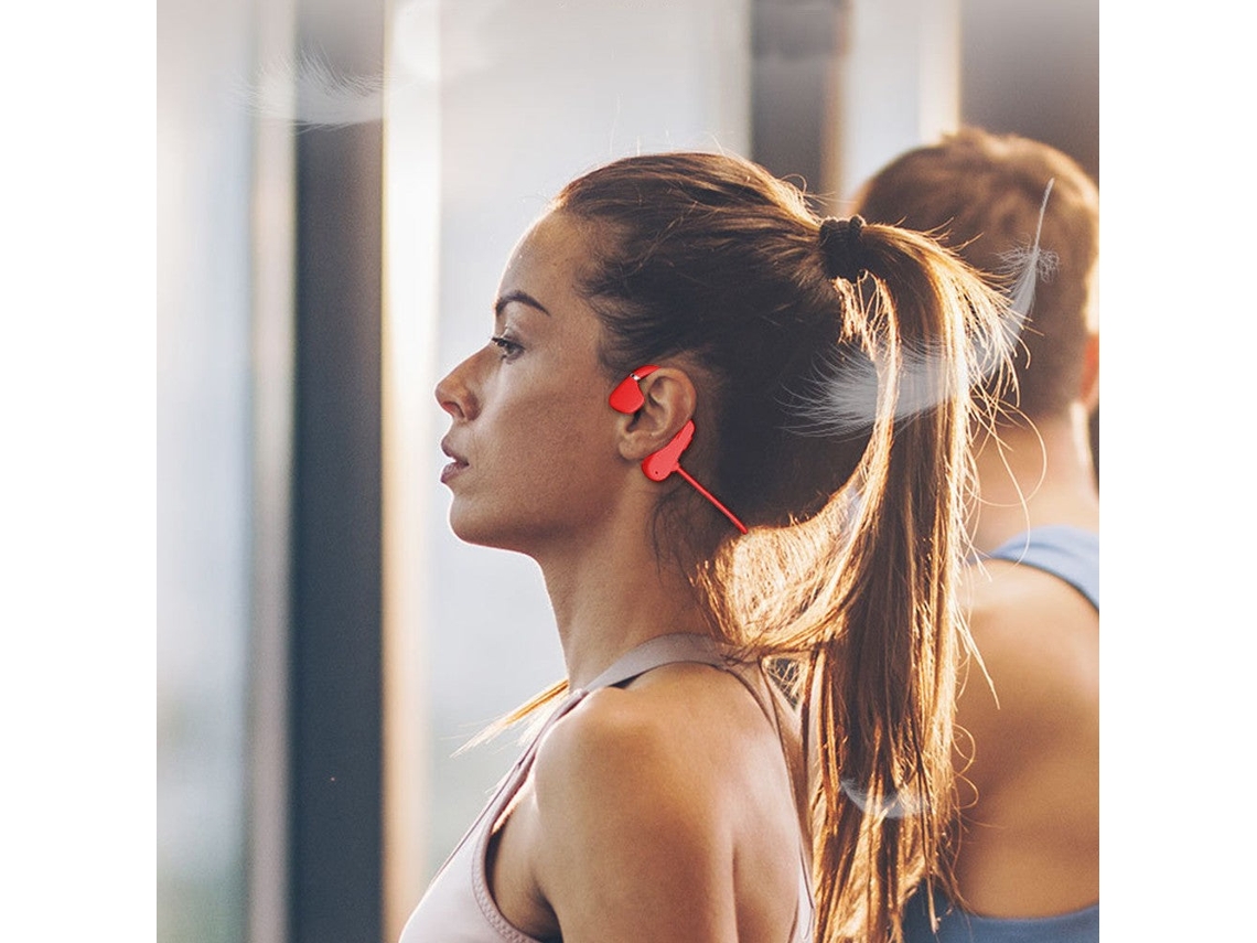 Fones De Ouvido De Condução Óssea Bluetooth 5.0 Leves Com Gancho - Vermelho
