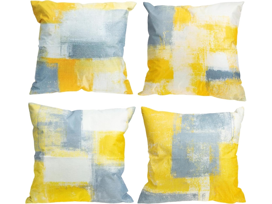 Conjunto de 4 Capas Almofada Decorativas, Capa Quadrada para Decoração Sofá, Protetora Almofadas CHABERLU