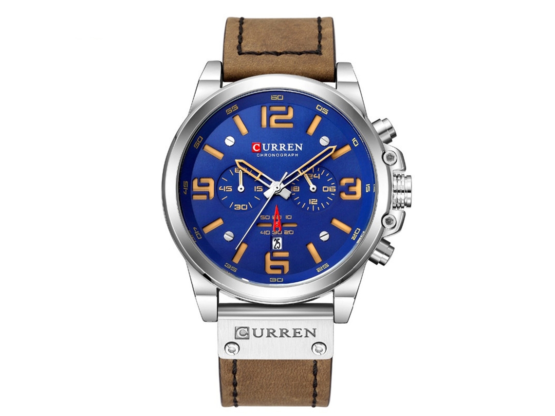 Relógio Masculino Multifuncional MDUG, com pulseira de couro, esportivo, moderno