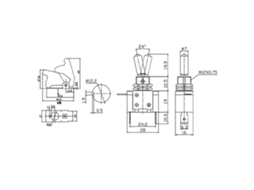 Interruptor Toggle 25a 12vdc Com Capa Abs Anti-óxido