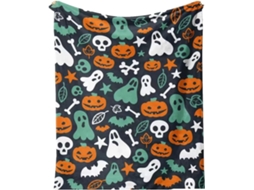 Manta Pequena Syjym Halloween em Flanela com Estampa Digital Confortável Macia e Quente de Dupla Face Ideal Pa
