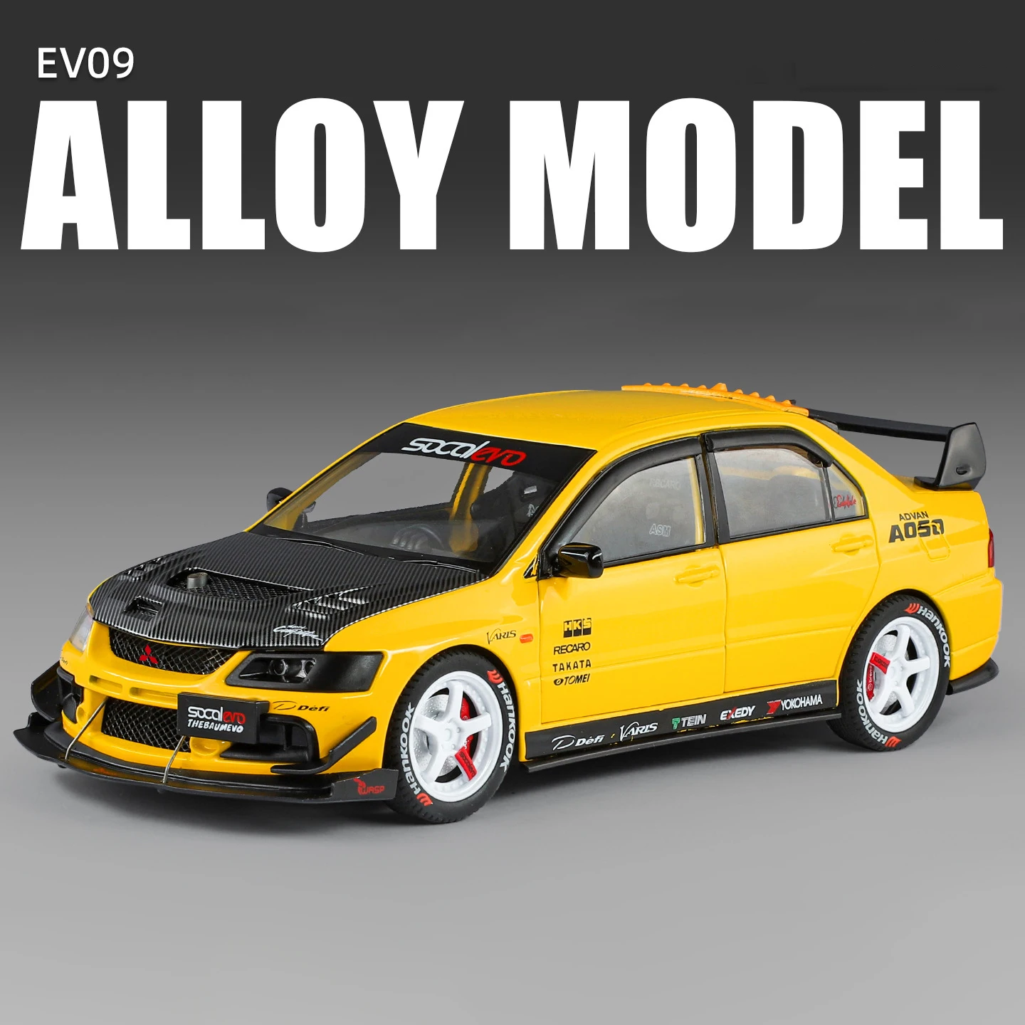 (amarelo) Miniatura De Carro Em Escala 1:24, Feita Em Metal Fundido, Com Efeitos De Som E Luz - Um Brinquedo Infantil.