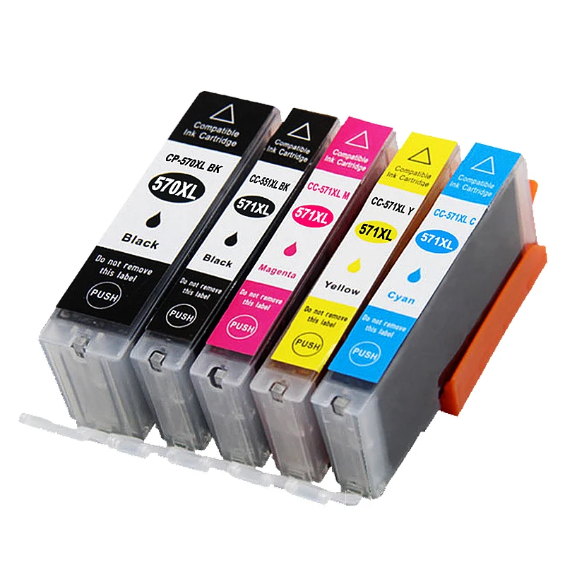 1 Conjunto de Tinteiros Pgi 570 Cli 571 Pgi570 XL para Impressoras Canon Pixma Mg5750 Mg5751 Mg5752 Mg6850 Mg7750 Mg6853 Mg7753 MDUG