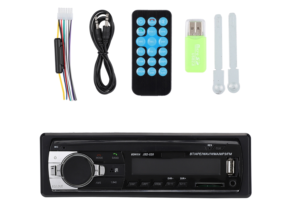 Reprodutor De Áudio Veicular Com Tela Led E Bluetooth