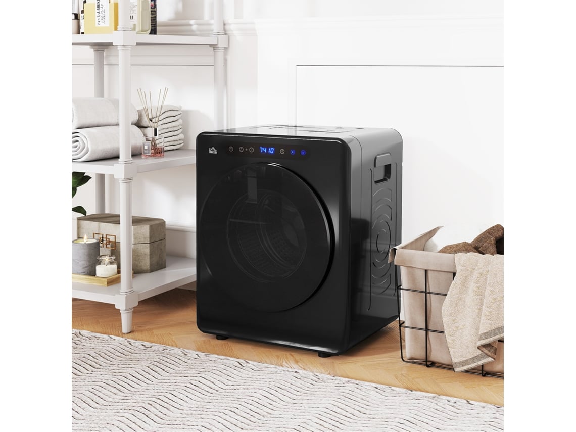 Secadora de Roupas Ventilada 3 Kg, 1000 W, Antirrugas, Esterilização, Timer, Led Touch, Preta PMM CAPITALI