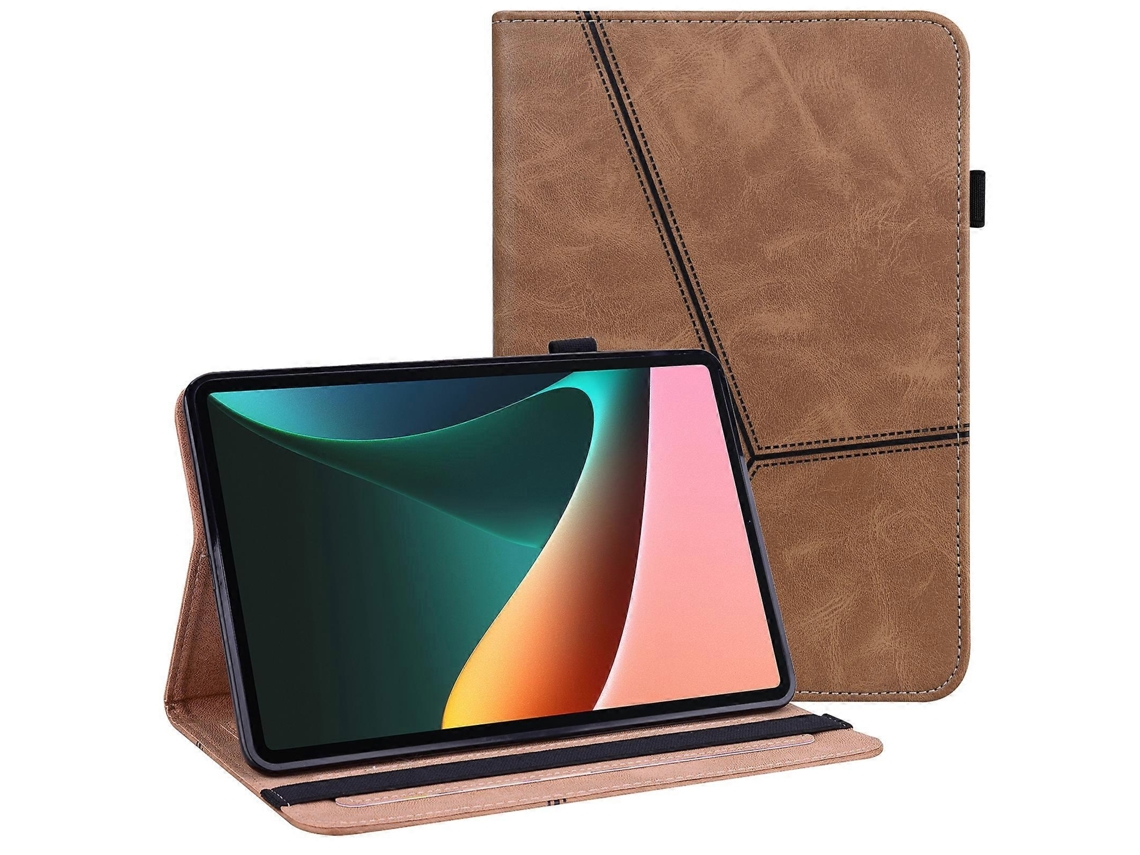 Capa Carteira Em Couro Pu E Tpu Com Suporte E Porta-cartões Para Lenovo Xiaoxin Pad Pro De 12,7 Polegadas, Marrom Elysve