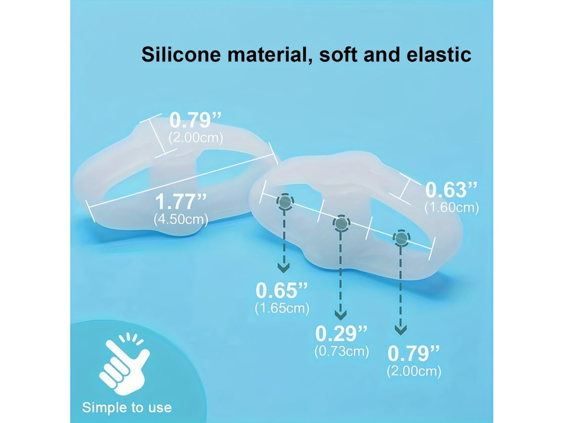 Kaload Separadores Dedos Gel Macio 2 Unidades 2 Alças Silicone Confortáveis Yoga Diária Reutilizáveis Cuidados Pés Calçados