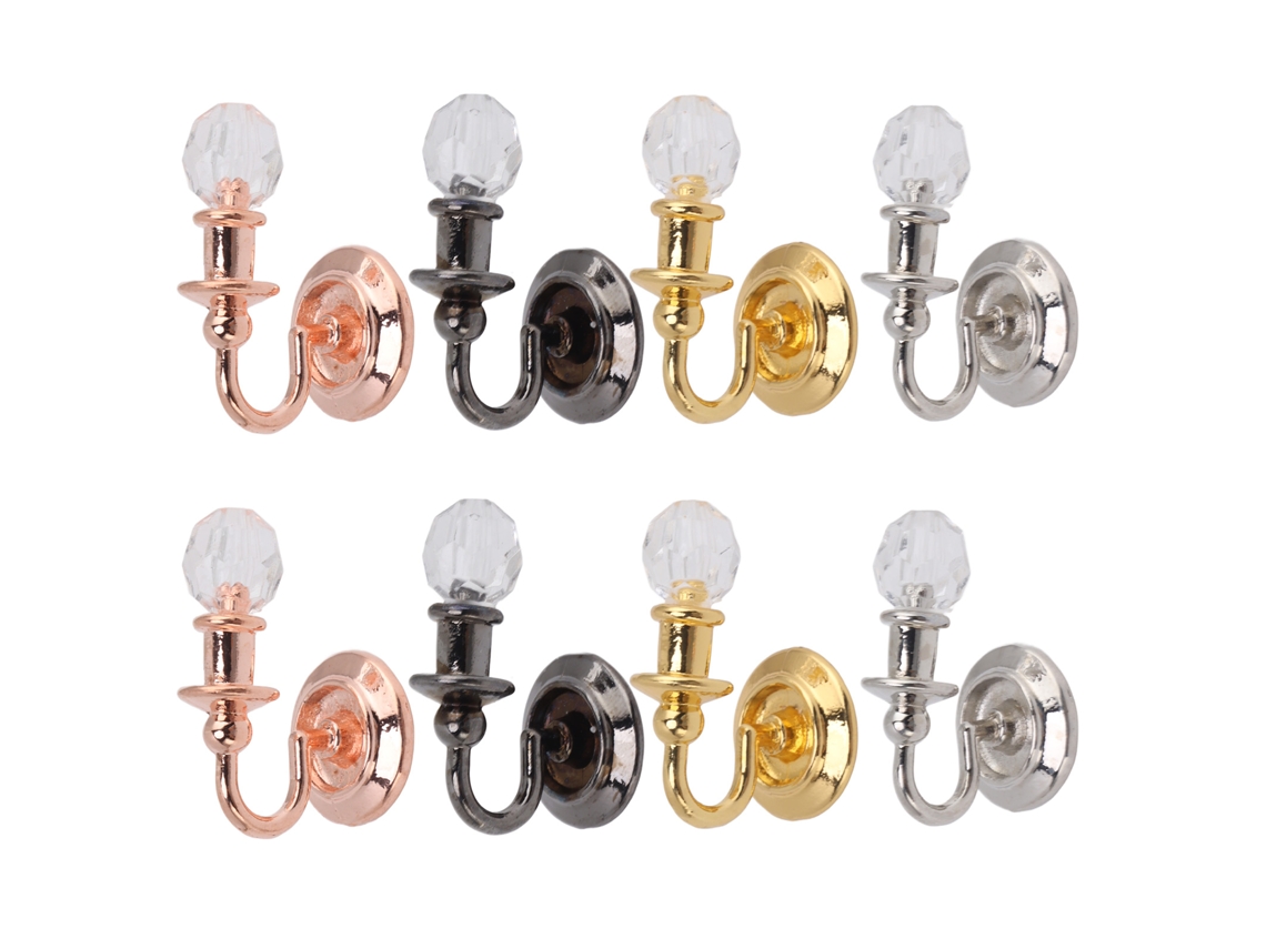 Mali 8pcs Lâmpada de Parede Miniatura para Casa de Bonecas 1:12 Decor Simulada Colorida