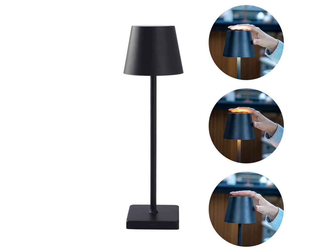 Luminária De Mesa Led, Acabamento Preto, Intensidade Regulável, Para Cabeceira, Escritório, Sala Ou Ambiente Decorativo