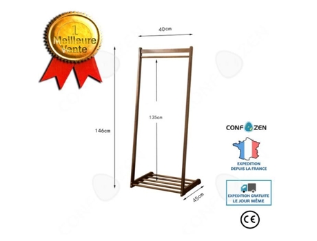 cabide autônomo prateleira de armazenamento sala de estar quarto bambu reforço de pólo duplo estilo chinês cabide simples CONFOZEN