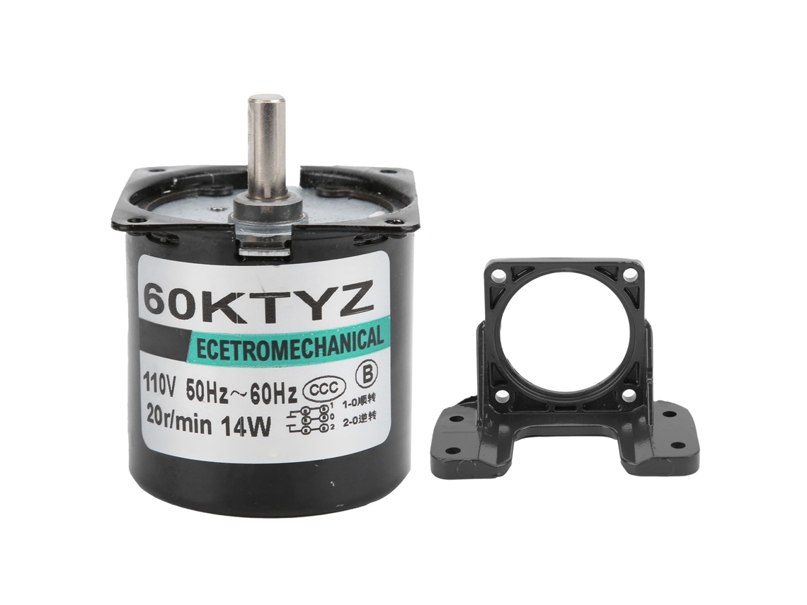 Motor Mini Síncrono Ac com Iman Permanente Redutor de Velocidade Eixo Excêntrico 20rpm 110v Bobina de Cobre