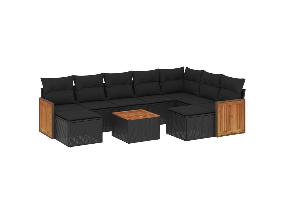 Garden Sofa Set, Garden Sofa Sets Vidaxl Preto Rattan / Vime (n/a)