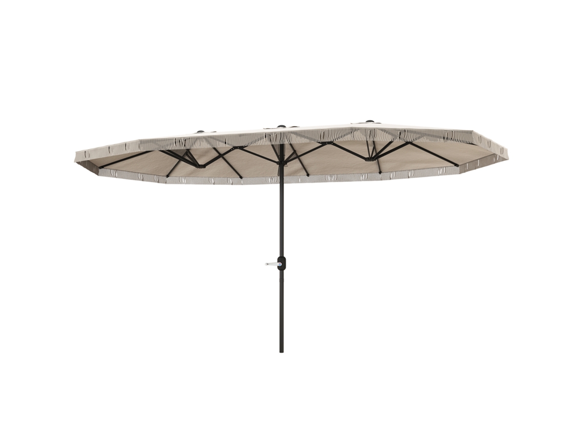 Guarda sol Retangular Duplo 4,5x2,65x2,6 M com Manivela, Tecido 180 G/m², Creme ORBITRA COMMERCE