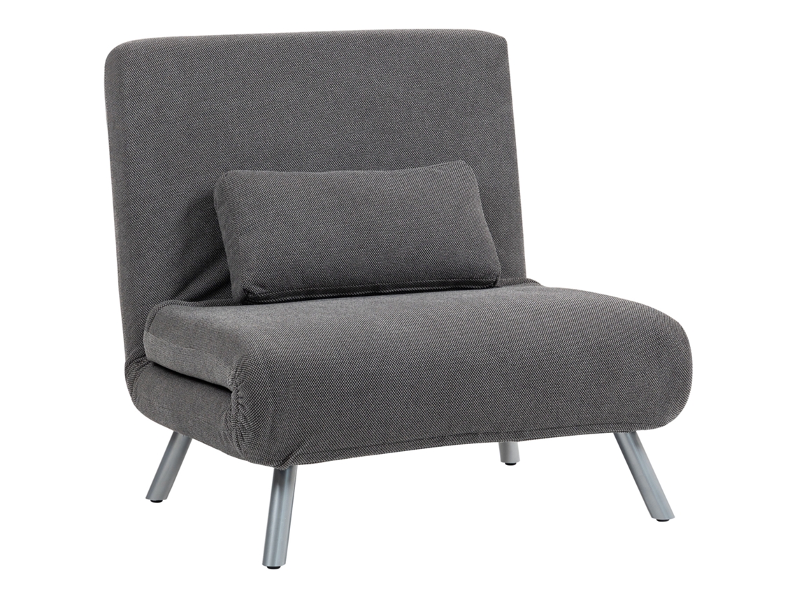 Cama de 1 lugar PRIME KANG, tecido cinza, ajustável, 80x75x83cm