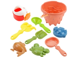 Conjunto De 9 Peças Brinquedos Praia Para Crianças: Moldes Areia, Pá E Balde Brincar Ao Ar Livre No Verão, Em Viagens Na Praia. -aquaforge