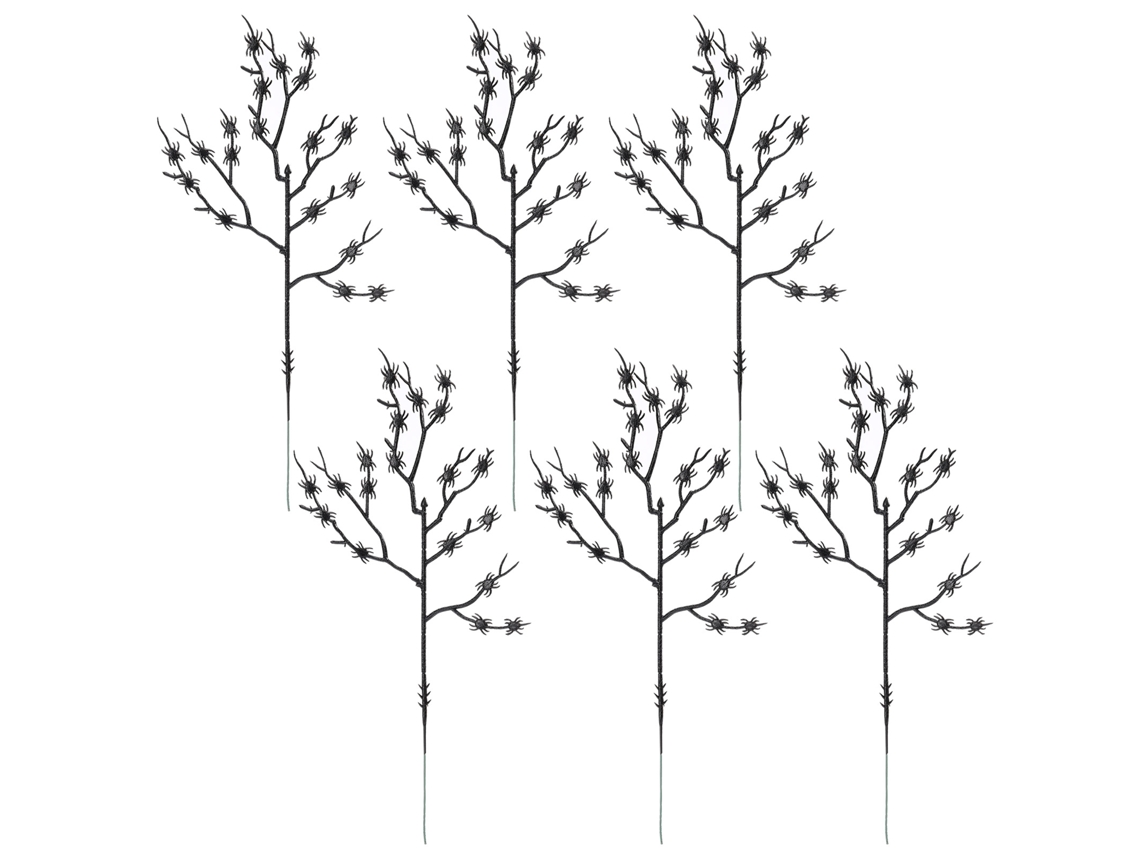 Laxiscreed Pack De 12 Ramos De Aranha Pretos Para Decoração De Halloween Em Árvore Falsa