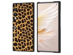 Capa De Celular Em Pu Com Estampa De Leopardo E Borda Preta Para Honor V.
