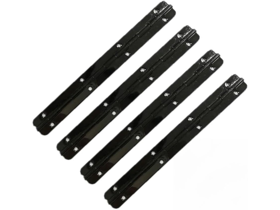 Dobradiça Longa De Ferro Preto 150mm Para Caixas Madeira, Armários E Caixas De Ferramentas – Dobradiça Com 32 Parafusos