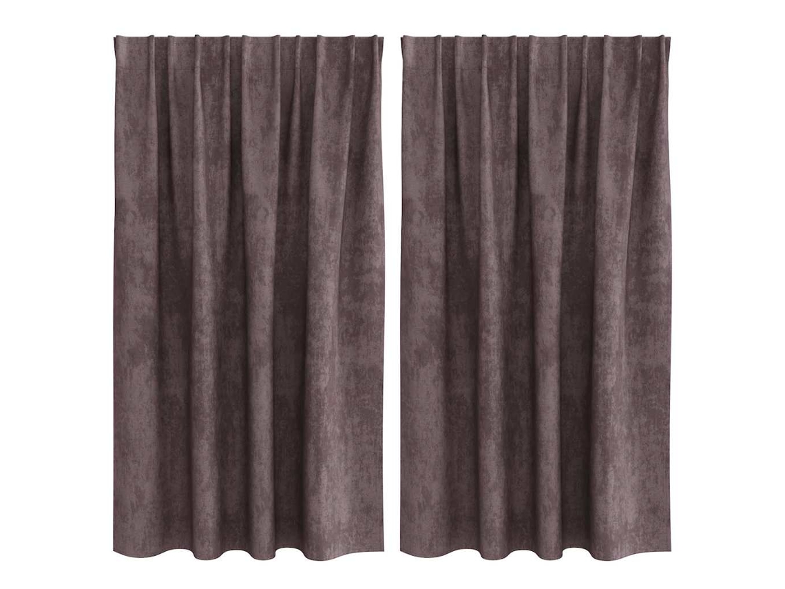 Conjunto 2 Cortinas De Veludo Vidaxl Castanho Veludo (140 X 140 Cm)