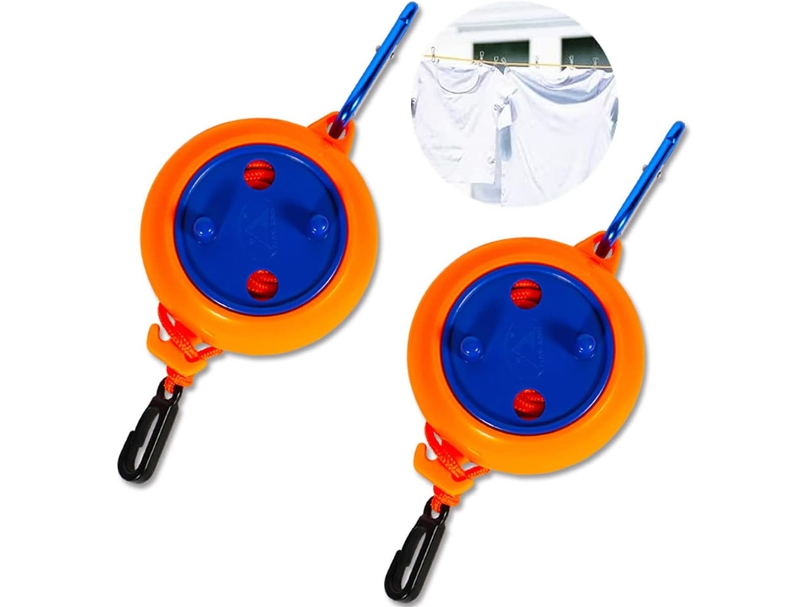Varal Retrátil Lurelia, 2 Peças, Portátil, Extensível, 10 X 7, Para Interior E Exterior, Para Viagem, Para Varanda, 8 M