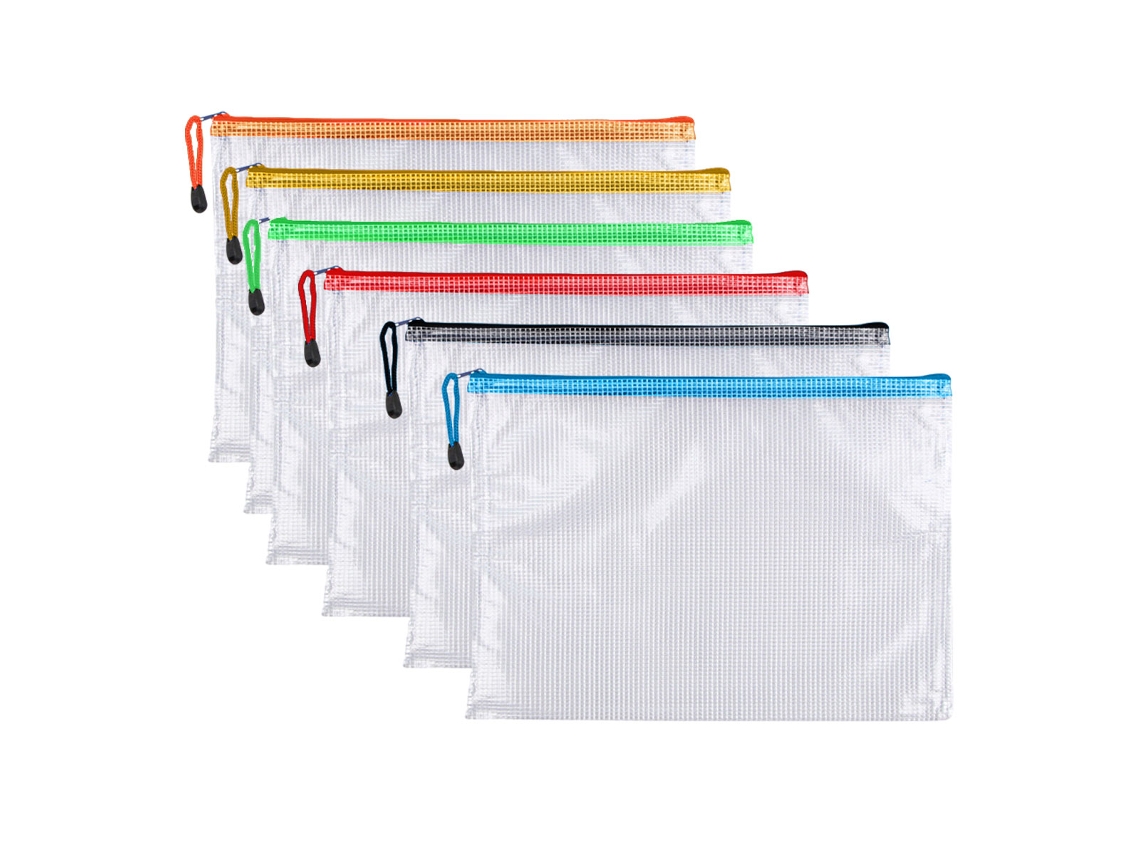 Bolsa Com Zíper De Malha Bolsa Com Zíper De Malha De Plástico À Prova D'Água Para Armazenamento De Material De Escritório Escolar Estilo1 ZMDECQNA