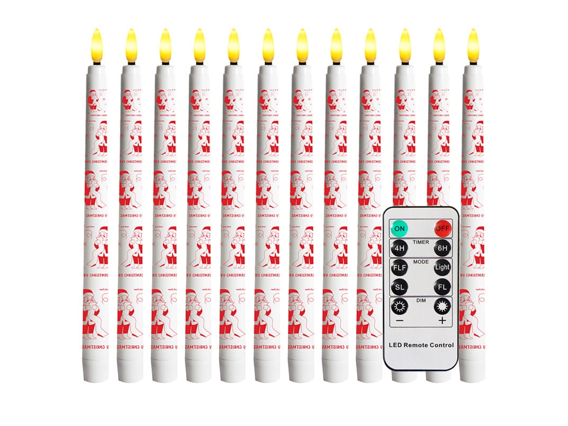 Lâmpada De Vela Wwfw Conjunto De 12 Peças De Velas De Natal Sem Chama, 11 Polegadas, Com Controle Remoto (10)