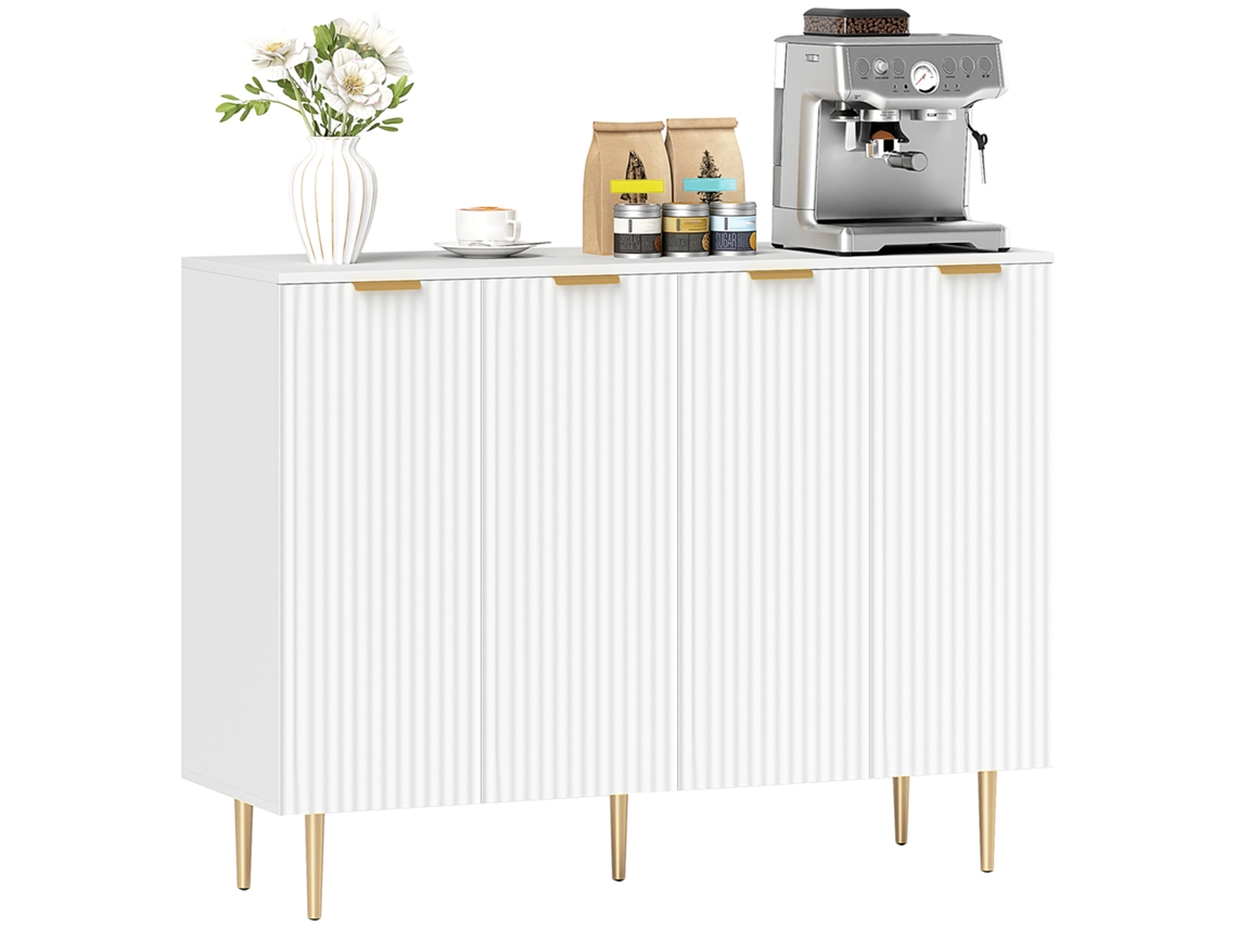 Buffet de sala BTFORUS com armário 2 portas e prateleira ajustável (120x40x90cm) branco