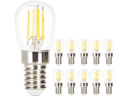Conjunto de 10 lâmpadas LED NETTLIFE E14 ST25 Vintage Branco Quente 4W 2700K com filamento de vidro