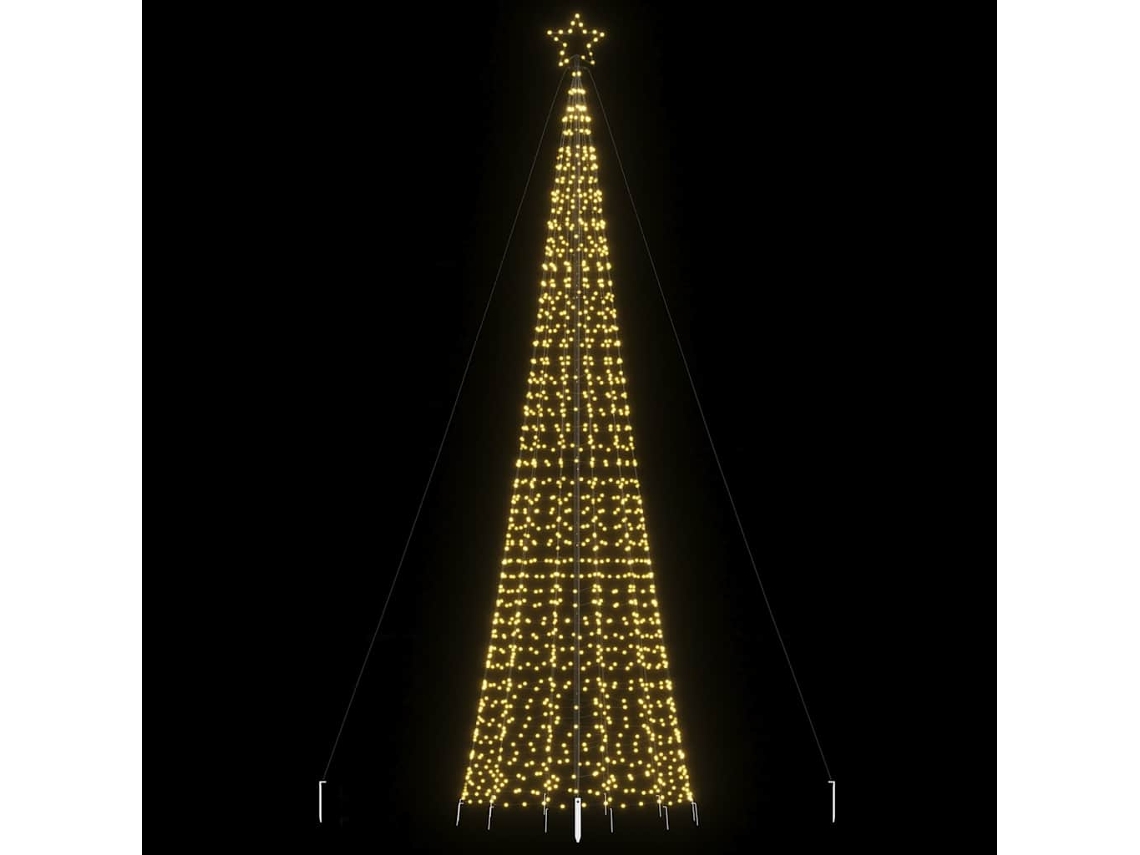 Vidaxl Árvore De Natal Led Com Spikes 1534 Leds Branco Quente 500 Cm