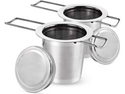 Conjunto De 2 Infusores De Chá, Aço Inoxidável Com Cabo Dobrável Extensível E Tampa