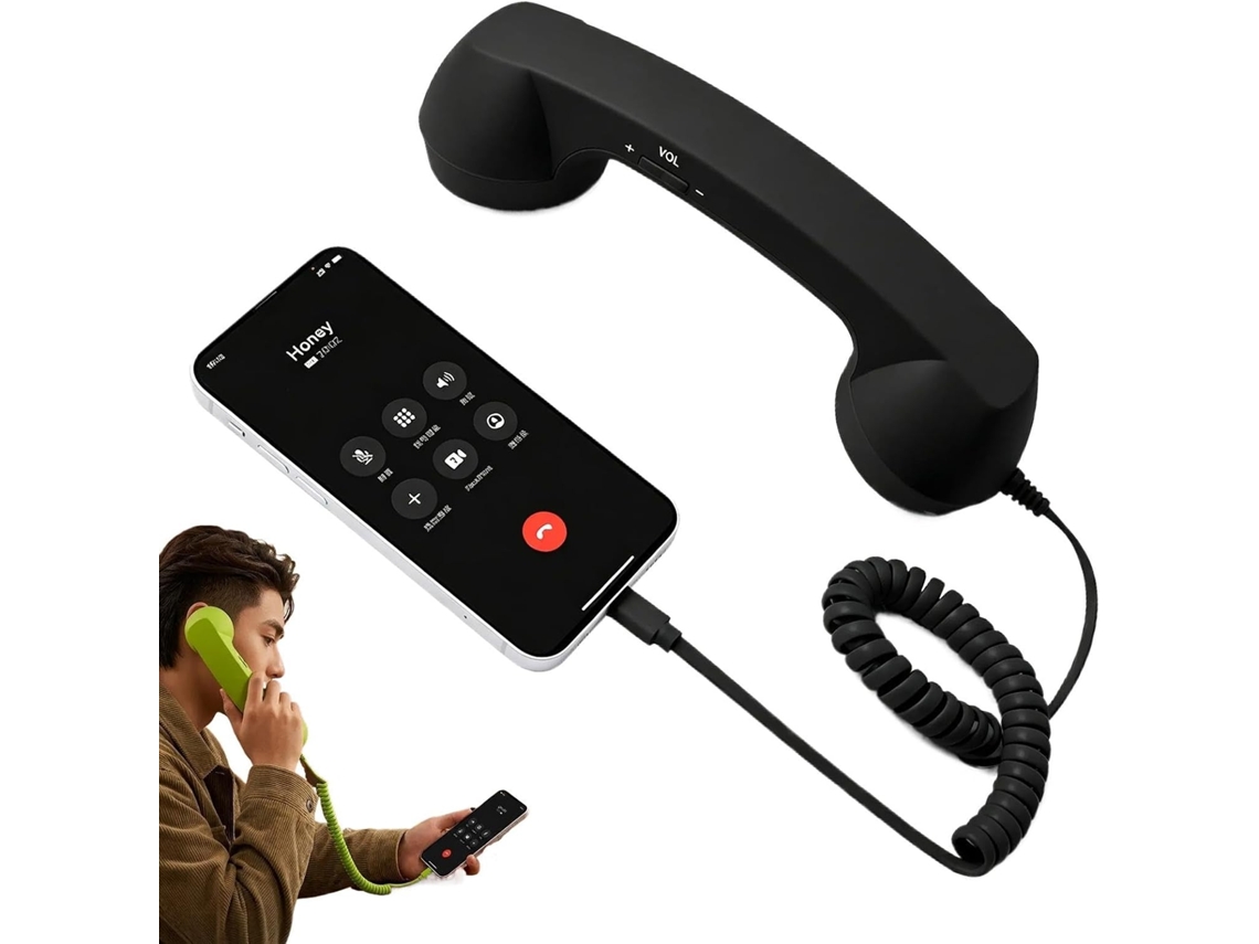 Telefone Retrô Com Fio Para Iphone E Android.