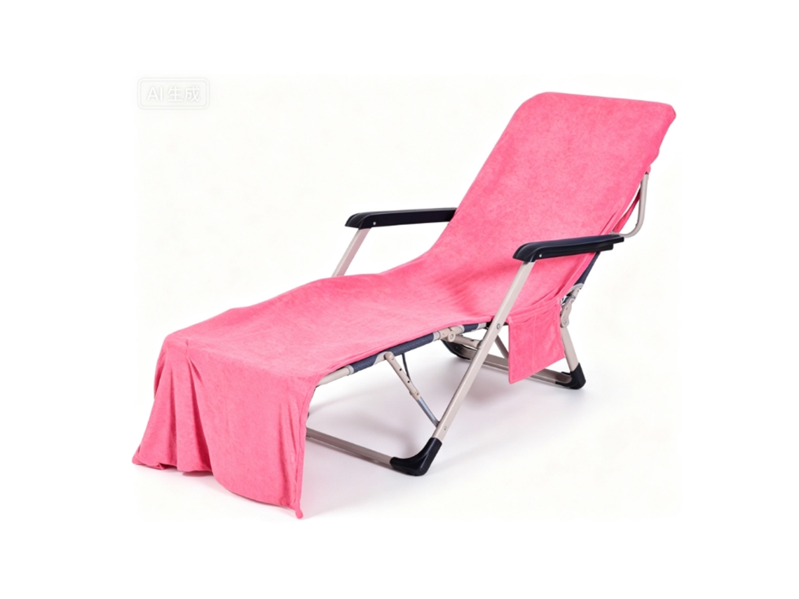 Capa de Microfibra Rosa para Cadeira de Praia Dobrável, 210×73cm, Secagem Rápida, Capa de Substituição para Cadeiras de Praia Dobráveis.
