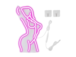 2026 luz de Neón Sexy Lady Led Usb Regulável Silicone Acrílico Luz Noturna Decoração de Parede Bar Clube Festa Dormitório Rosa
