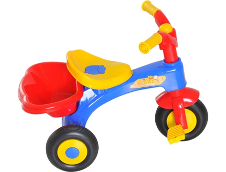 HOMCOM Triciclo para Crianças 18-36 Meses Triciclo Infantil Evolutivo com Buzina Cesto 60x42x45 cm Metal e PP