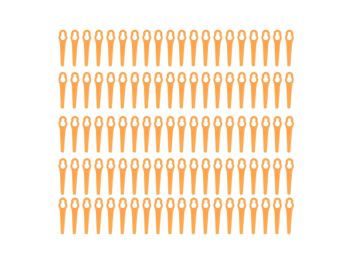 100 Peças De Lâminas De Plástico Para Cortador De Grama Acessórios De Reposição Ferramentas De Podagem Manual Laranja